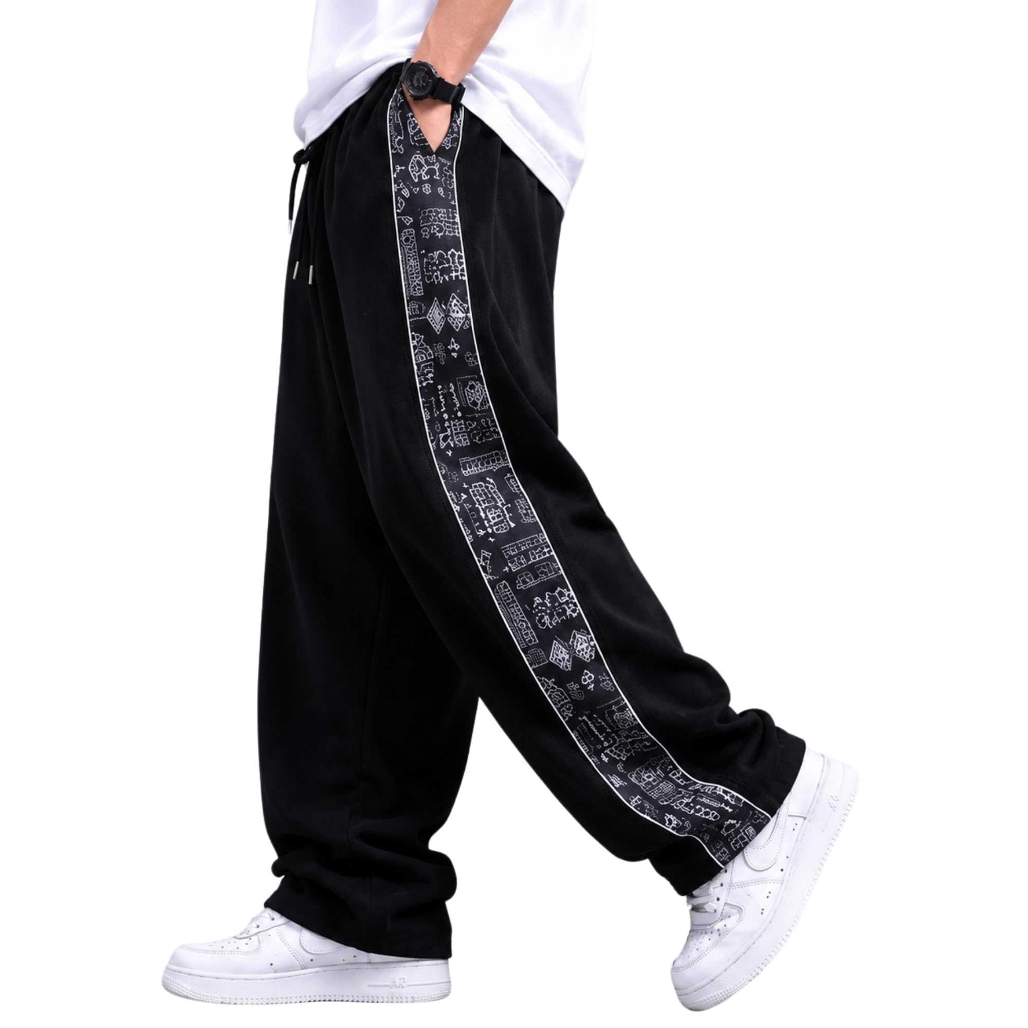 vexua Men Baggy Printed Track Pant | Loose Fit Casual Lower for Men | Everyday Wear-picture-28