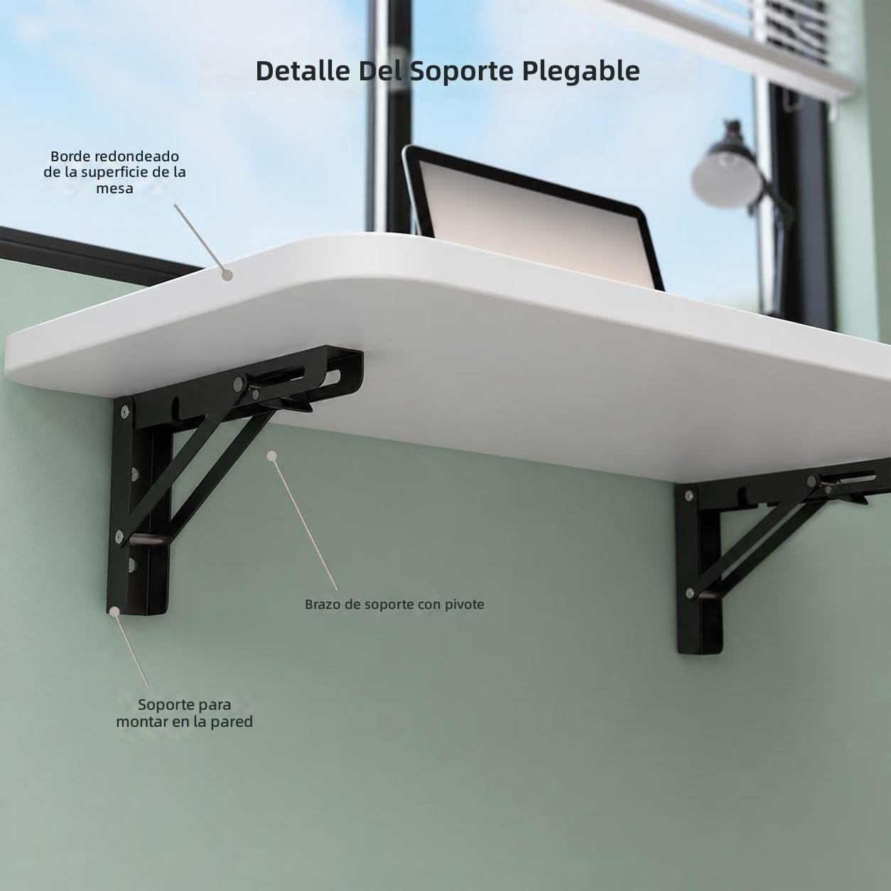 Mesa y Escritorio Plegable de Pared para Comedor, Trabajo con Ordenador, Estudio y Uso en Encimera de Cocina (Roble, 100cm x 30cm)