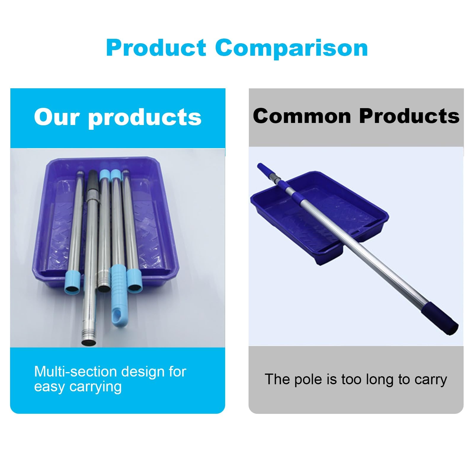 Perche Télescopique Inox, Perche Rallonge Multi-sections