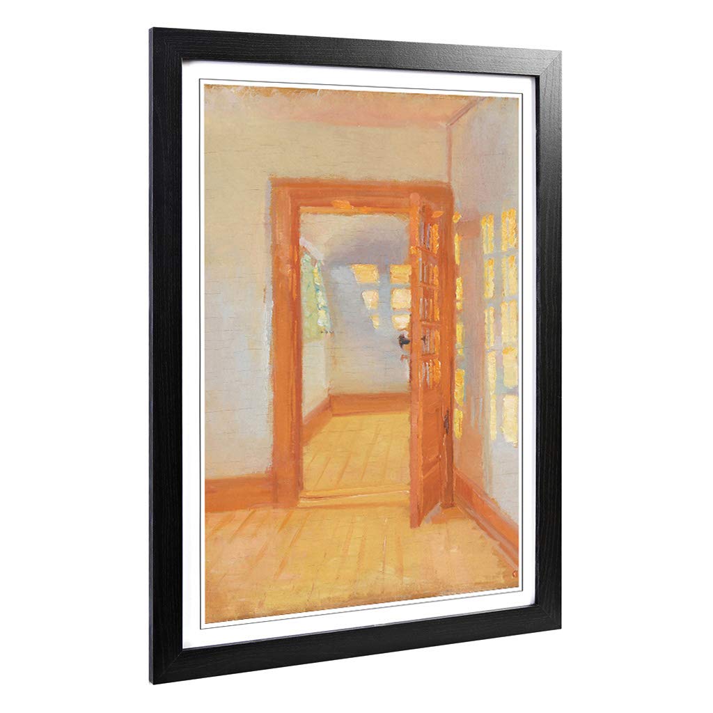Big Box Art Framed Print of Anna Ancher Interior Annex Design | Wall Art Picture | Home Decor for Kitchen, Living, Dining Room, Bedroom, Hallway, Office, Black, A2 / 24.5x18 Inch / 62x45cm