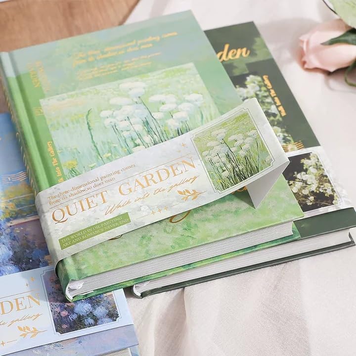 Image of Alokik Enterprise Vintage Quite Garden Themes A5 Hardcover Notebook 256 Pages Premium Matte Finish Religious Design with Thread Sewing Binding Cute Flowers Color Paper Cover Diary Book Writing