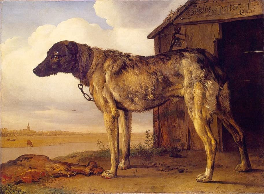 Chien loup de Paulus Potter impression sur toile PSVDCTOO 60x90cm pour décoration salon