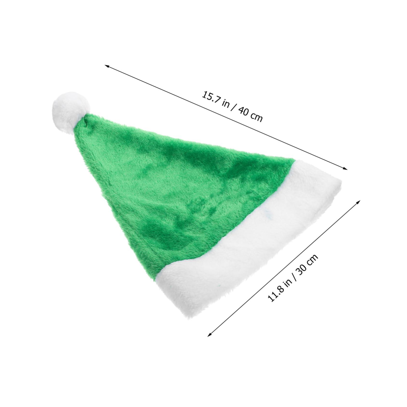 PRETYZOOM 5 Piezas Gorro de Papá Noel de felpa sombrero de navidad sombrero de traje de navidad gorros navideños christmas hat cálido gorro de Papá Noel de Navidad felpa corta Green