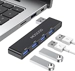 MOGOOD USB Hub 3.0, 4-Port USB Splitter – No Cable, Ultra-Slim Data Hub, Expands Laptop USB Ports for Keyboard, Mouse, Flash Drive, Printer, Mobile HDD – Plug & Play, No Driver Needed