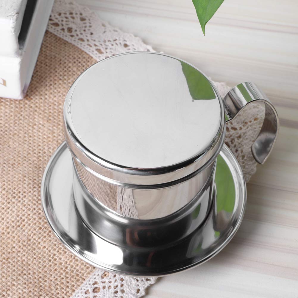 BAFOVY Vietnamese Drip Coffee Maker 304 Stainless Steel Portable Coffee Filter with Detachable Design for Home Office Camping