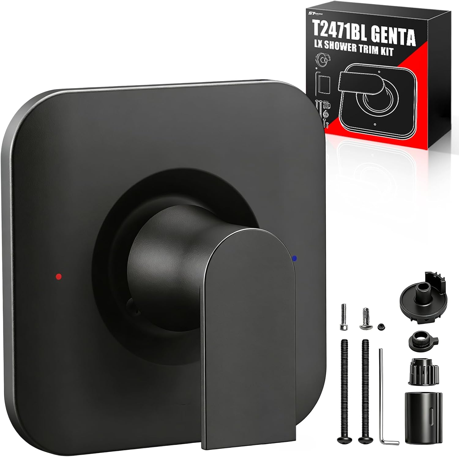 Matte Black Pressure Balancing Shower Lever Handle Shower Trim Kit Standard Valve Required Shower Handle Replacement