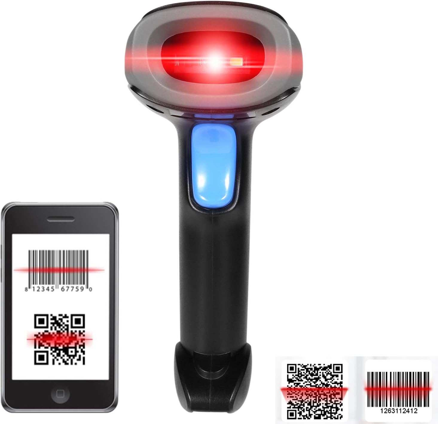BQ-201 Handheld Barcode Scanner 1D 2D QR Code Reader USB Work on Supermarket Android/Windows PC or POS System