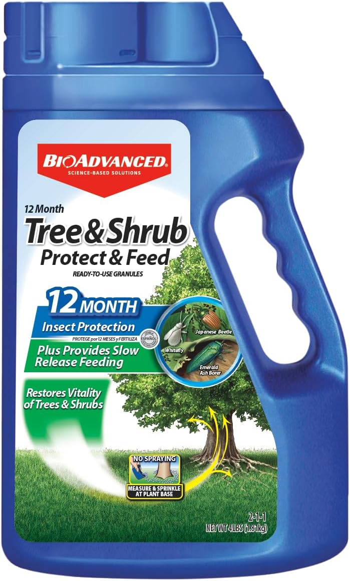 12 Month Tree and Shrub Protect and Feed, Granules, 4 lb, Insect Killer, Tree Fertilizer & Plant Food