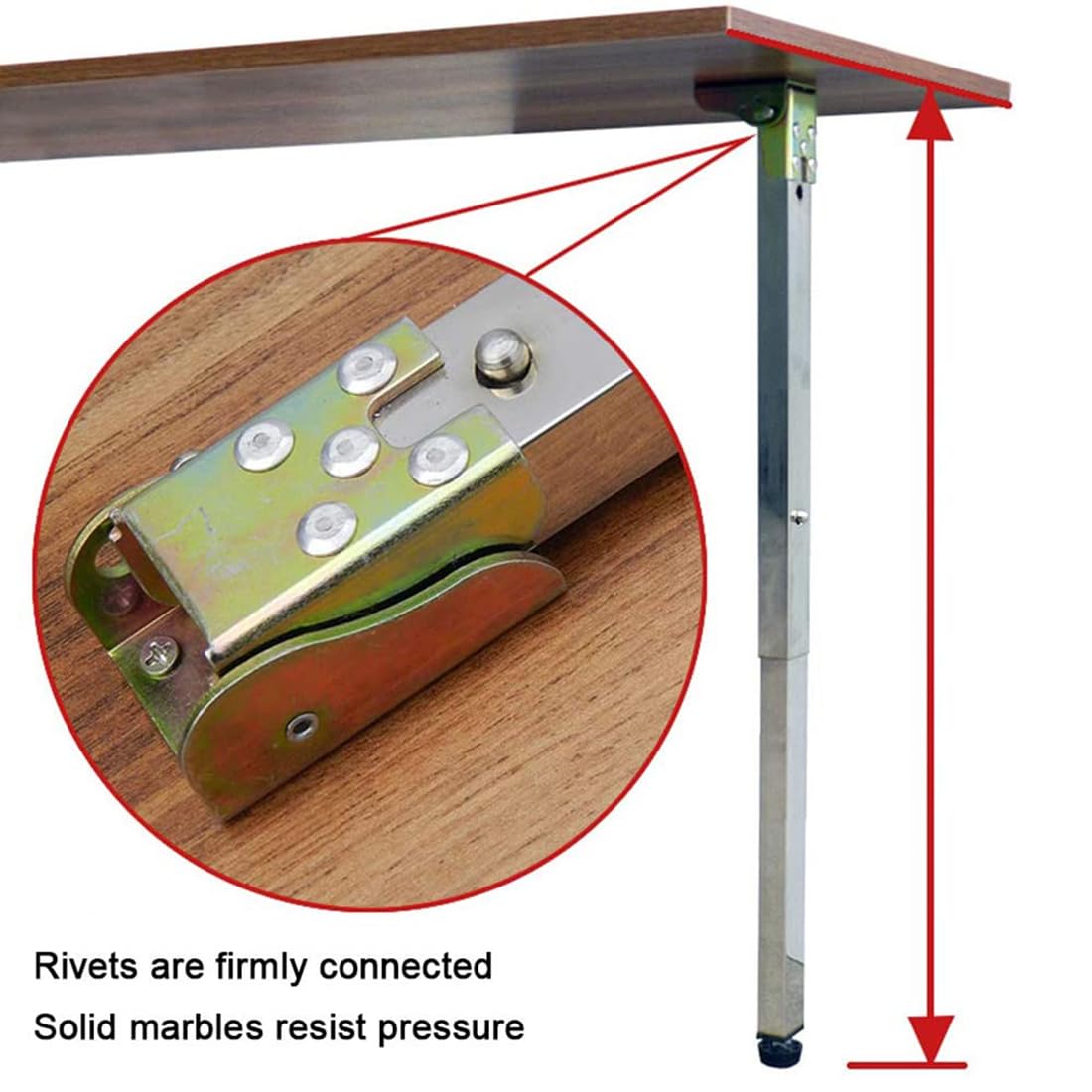 Patas de Mesa Plegables y Ajustables de Acero Inoxidable, pies telescópicos para Muebles, Ideales para proyectos de Bricolaje. Patas Regulables en Altura para taburetes de Bar, enc