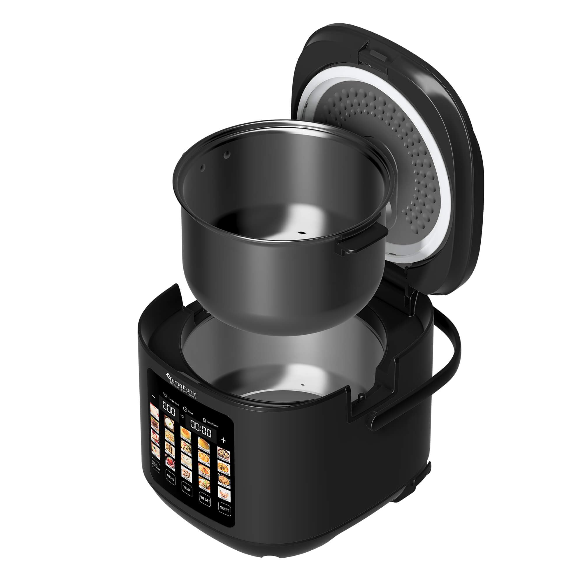 TurboTronic Multikocher 5L Kapazität 20 Programme 860W Elektrischer Schon- und Dampfgarer & Reiskocher Automatische Warmhaltefunktion Multivarka Digitale Kochmaschine