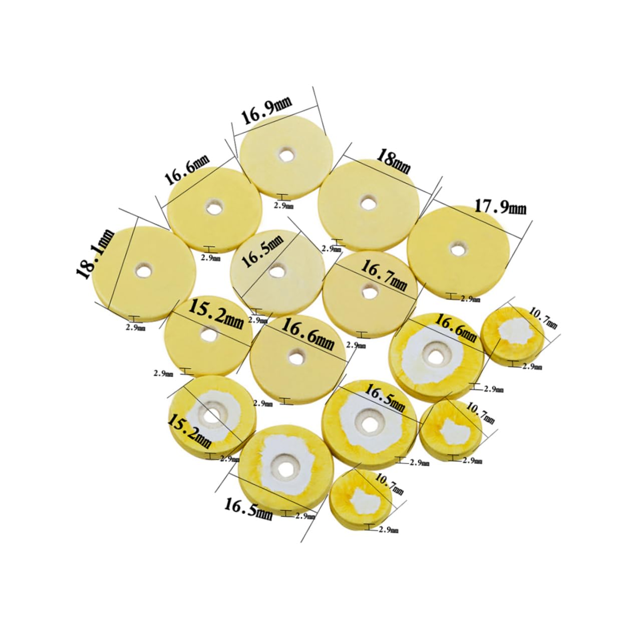 WHAMVOX 16 in 1 Flute Pad Set Swabs for Flutes Repair Parts Open Hole Pad Maintenance