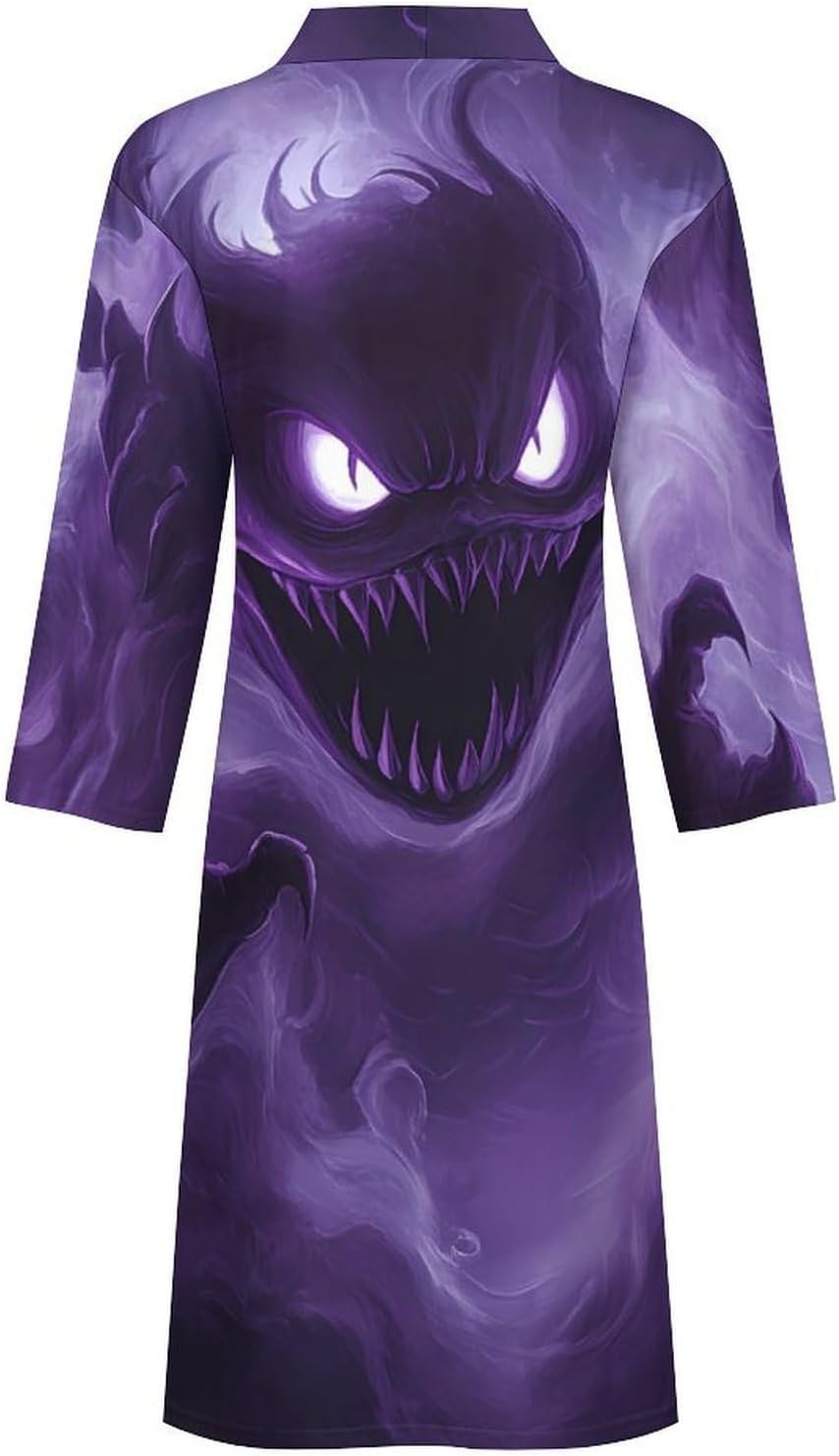 Creepy Dark Entity Mens Robe Long Bathrobe for Women Bath Robes Lightweight Soft Printed Sleepwear