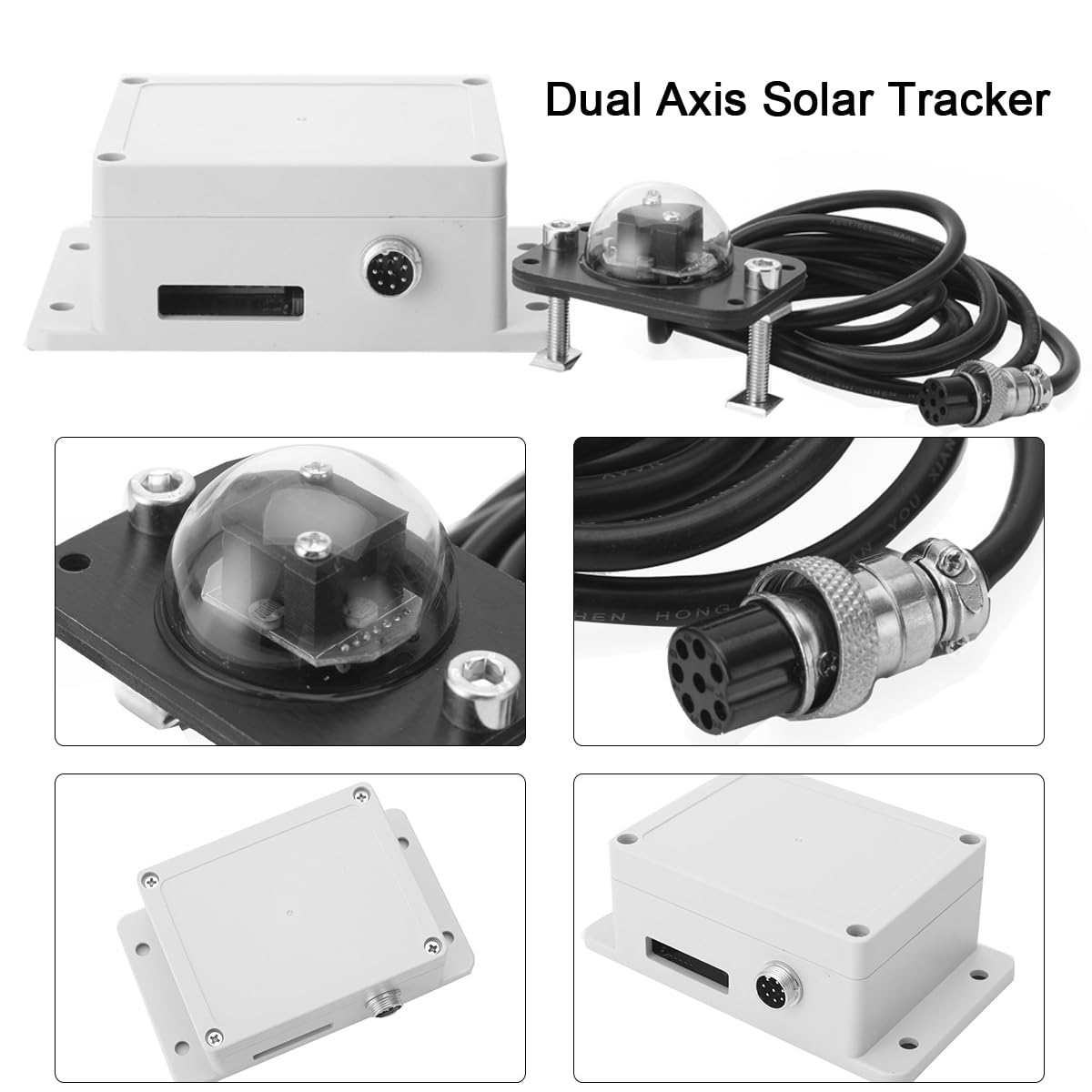 Solar-Tracker Dual Axis Solar Tracker Controller Sun Tracking System 12V-24V Sonnenverfolgungssystem mit Lichtsensor 2m Kable Automatischer Manueller Schalter Vertikal in Richtung Sonne, IP65