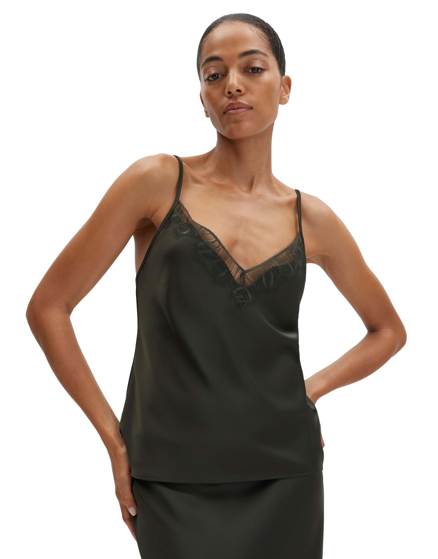 someday Damen Blusentop | Zartes Spitzentop aus Satin Regular Fit