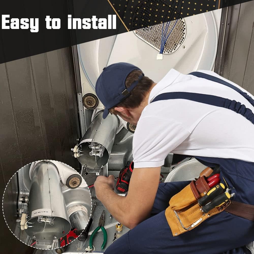 137114000 Dryer Heating Element Assembly With 137032600 137060800 Thermal Fuse 3204267 508516 High Limit Thermostat Replacement Kit, Compatible with Frigidaire, Electrolux, Crosley, Kenmore Dryer