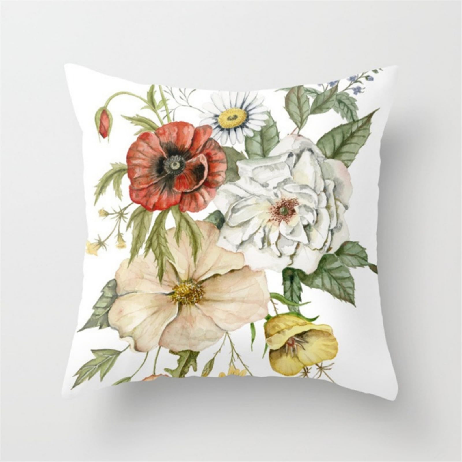 Cushion Covers 40cm x 40cm Red And Yellow Pillowcase Invisible Zipper