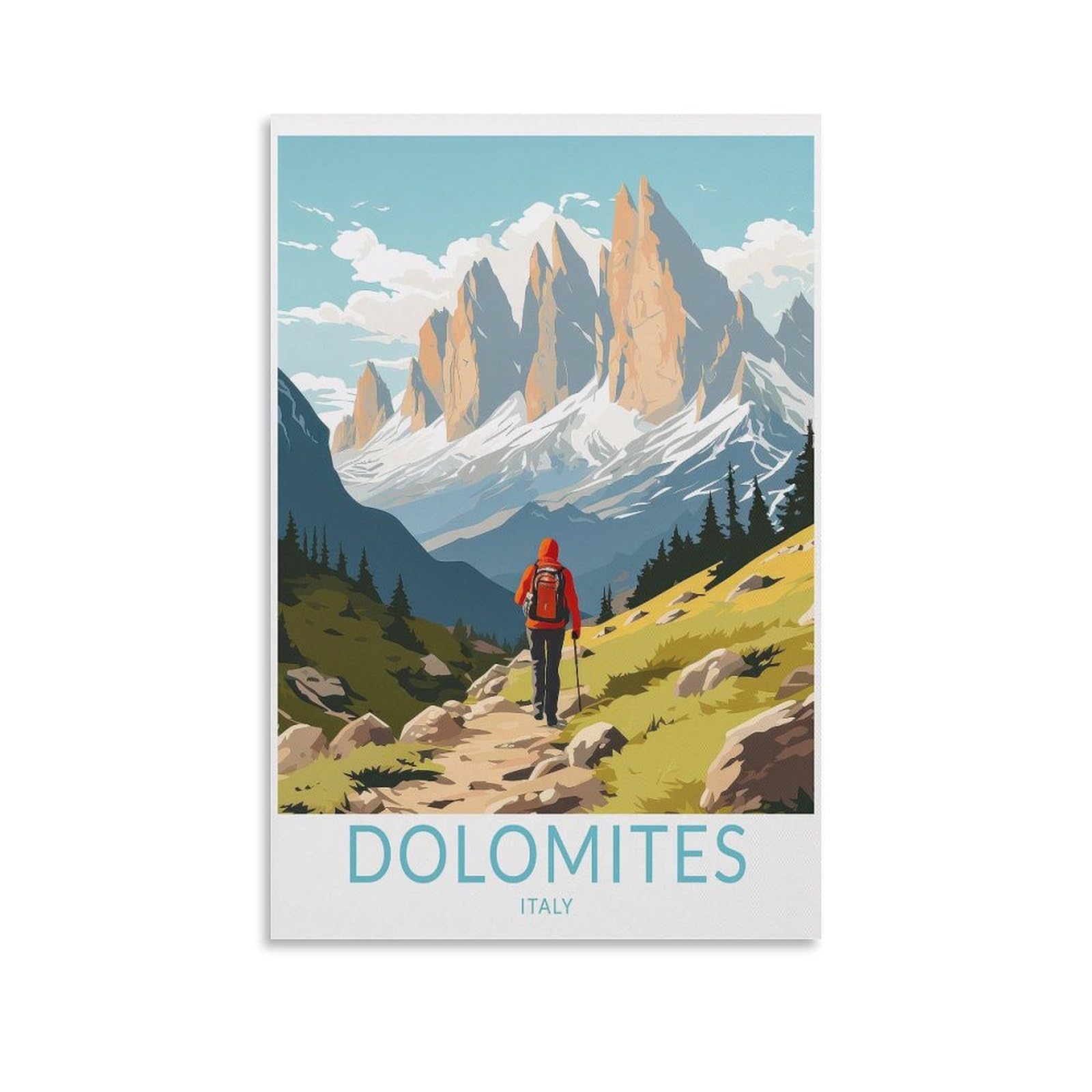 Qgvbgf Dolomites Italy Travel Poster Canvas Poster Bedroom Decor Landscape Office Room Decor Gift 12X18inch(30X45cm)