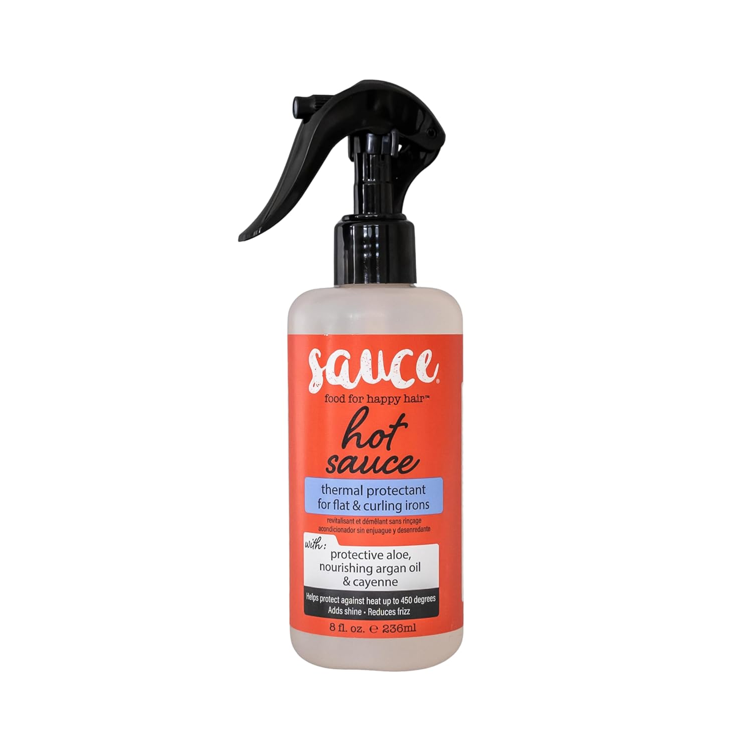 SAUCE BEAUTY Hair Heat Protectant Spray (8 Fl Oz) Hot Sauce Thermal Protectant Spray with Argan Oil, Aloe & Cayenne, Anti Frizz & Adds Shine, Blow Dry & Flat Iron Hair Spray for All Hair Types SAUCE BEAUTY Hair Heat Protectant Spray (8 Fl Oz) Hot Sauce Thermal Protectant Spray with Argan Oil, Aloe & Cayenne, Anti Frizz & Adds Shine, Blow Dry & Flat Iron Hair Spray for All Hair Types