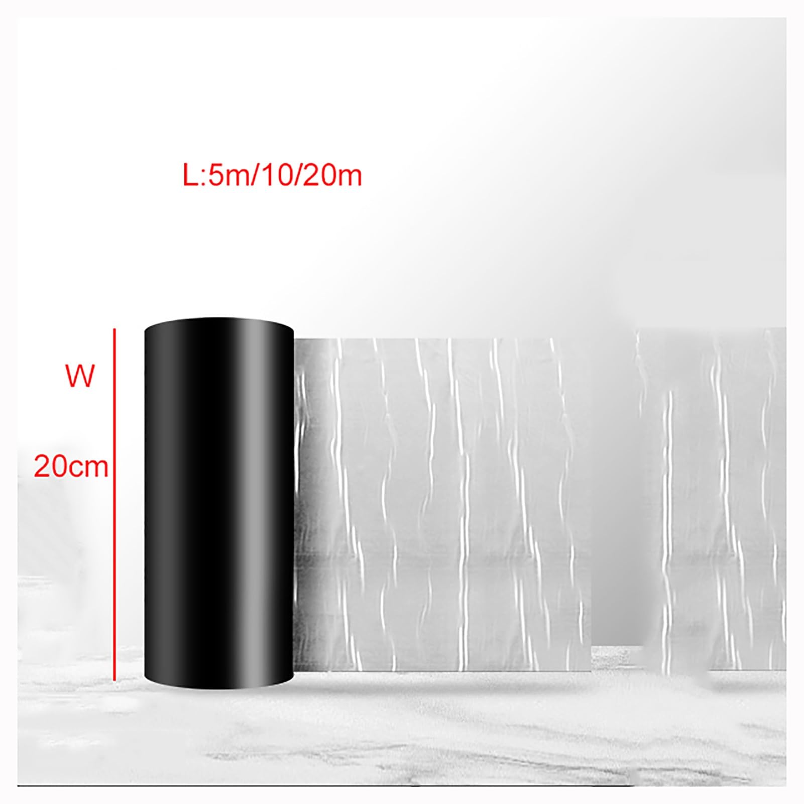 Cinta autoadhesiva para reparación de techos de asfalto, sellador de lámina de aluminio para vigas y ventanas, aislamiento térmico reflectante, sello antifugas UV, 50 cm x 2000 cm