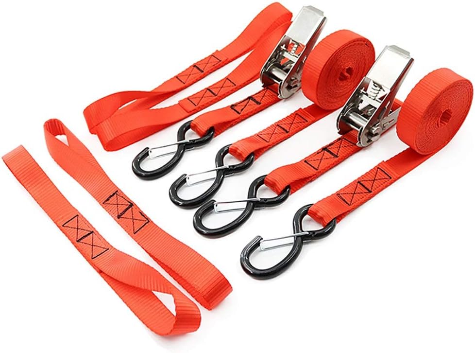 ZOSWA Ratchet Straps 1 Set of Ratchet Lashing Straps with Hooks and