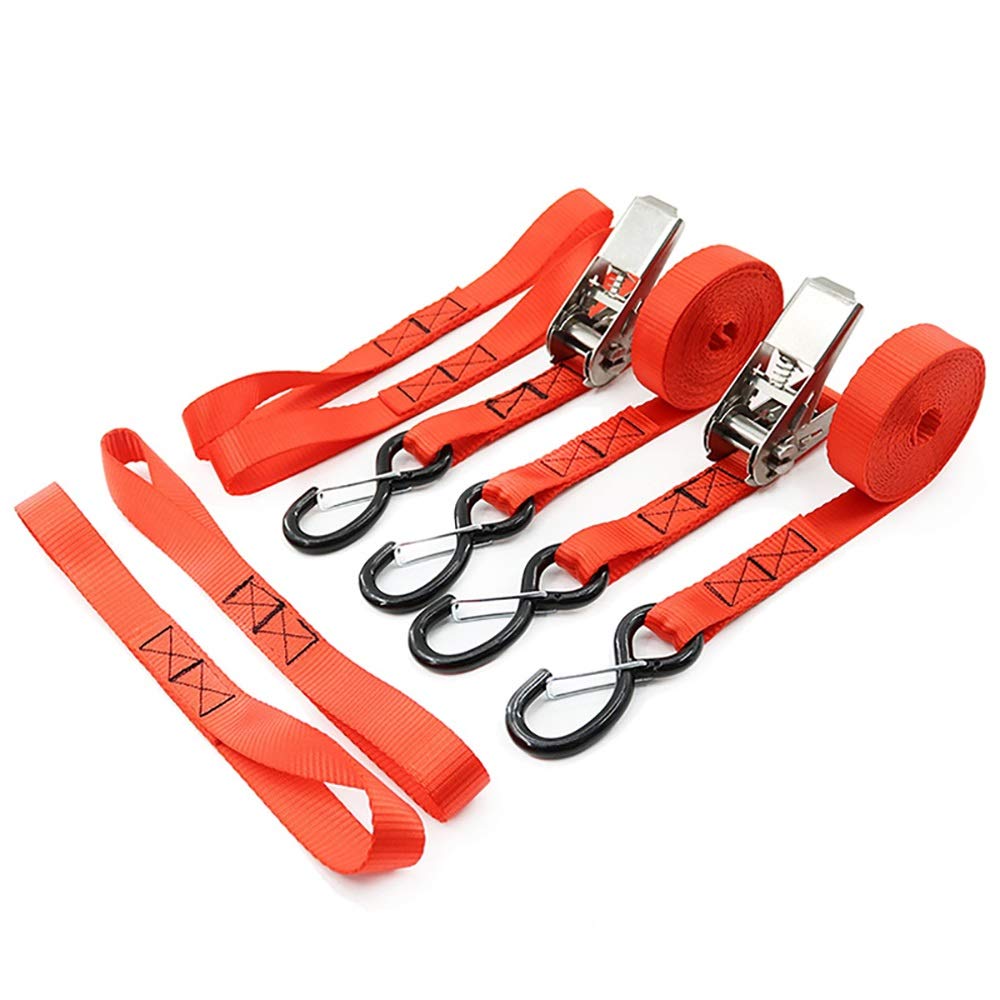 Correas De Amarre Correa De Amarre 1 Juego De Correas De Amarre De Trinquete con Ganchos Y Correas De Trinquete para Camiones, Equipaje (Color : Blue, Size : 25mmx5m) (Red 25mmx3m)