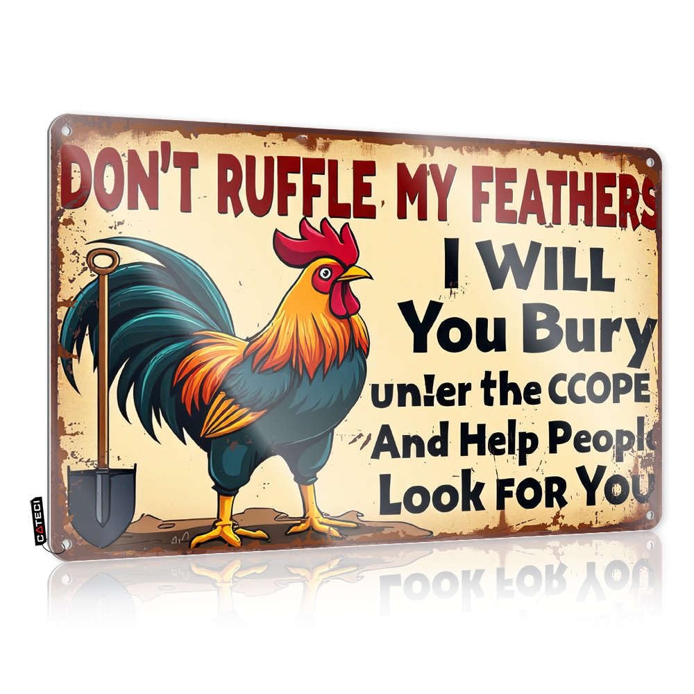 Cool Wall Decor Print Wall Decor | Don't Ruffle My Feathers, I'll Bury You Under The Scope And Help People Look Colorful For Bars Home(20X30CM)