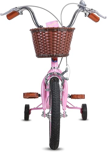 Miniatura 6 de JOYSTAR Bicicleta vintage para niños con ruedas de entrenamiento y canasta, 12, 14, 16, 18, 20, 24 pulgadas, bicicleta para niños y niñas de 2 a 14