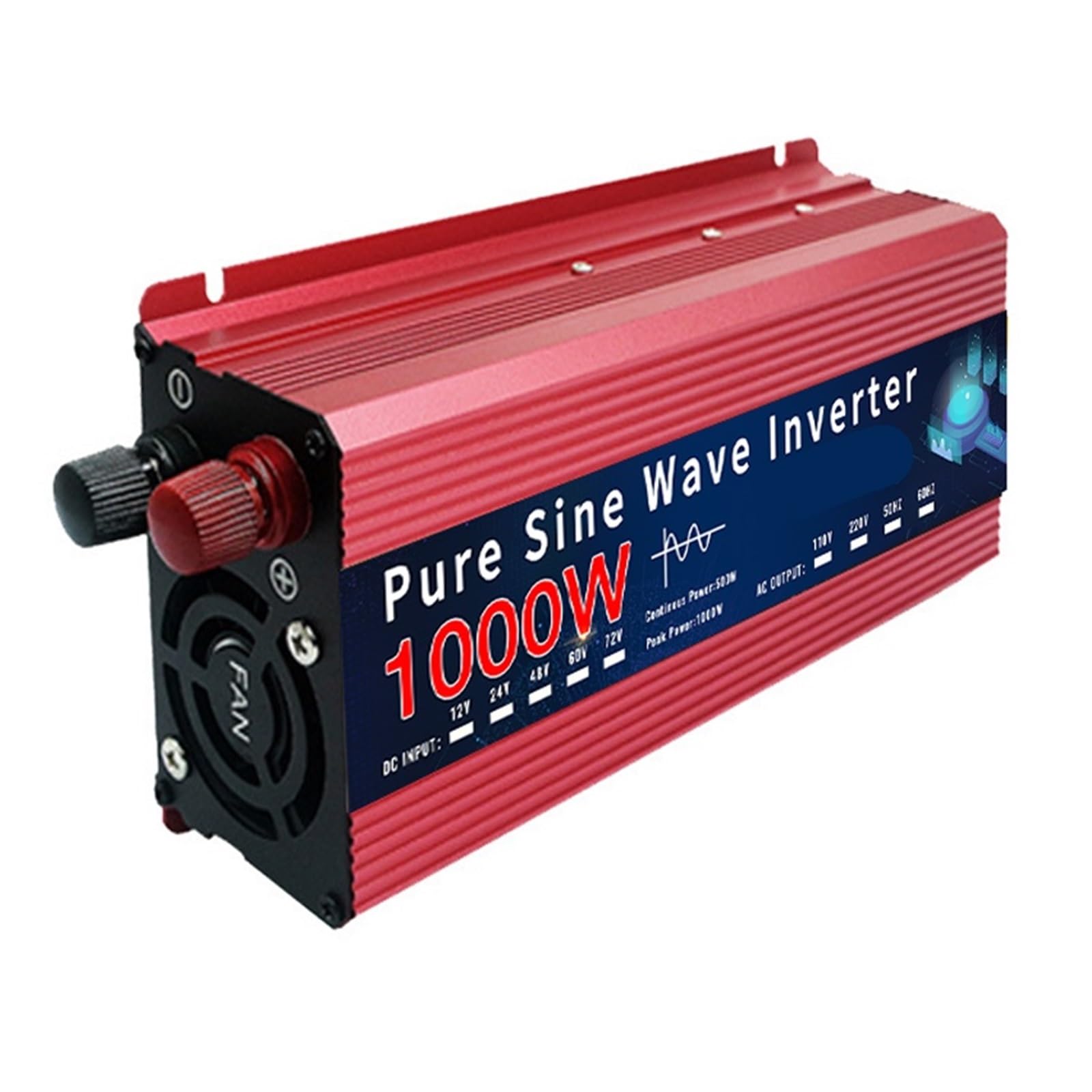 SWEWDSQG Inverter 12v/24v To 110v/220v Pure Sine Wave Inverter 12v 220v 1000W 1600W DC To AC Auto Converter Inverter(1000W 24V 110V 60Hz)