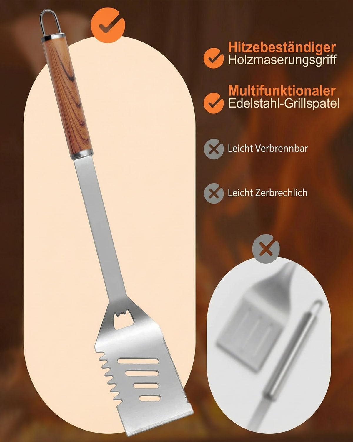 Grillbesteck Set, 11-teilig Edelstahl Grillzubehör mit Aufbewahrungskoffer, Hochwertiger BBQ Grillutensilien Set für Garten und Camping, Professionelle Grillzubehör für Männer Frauen