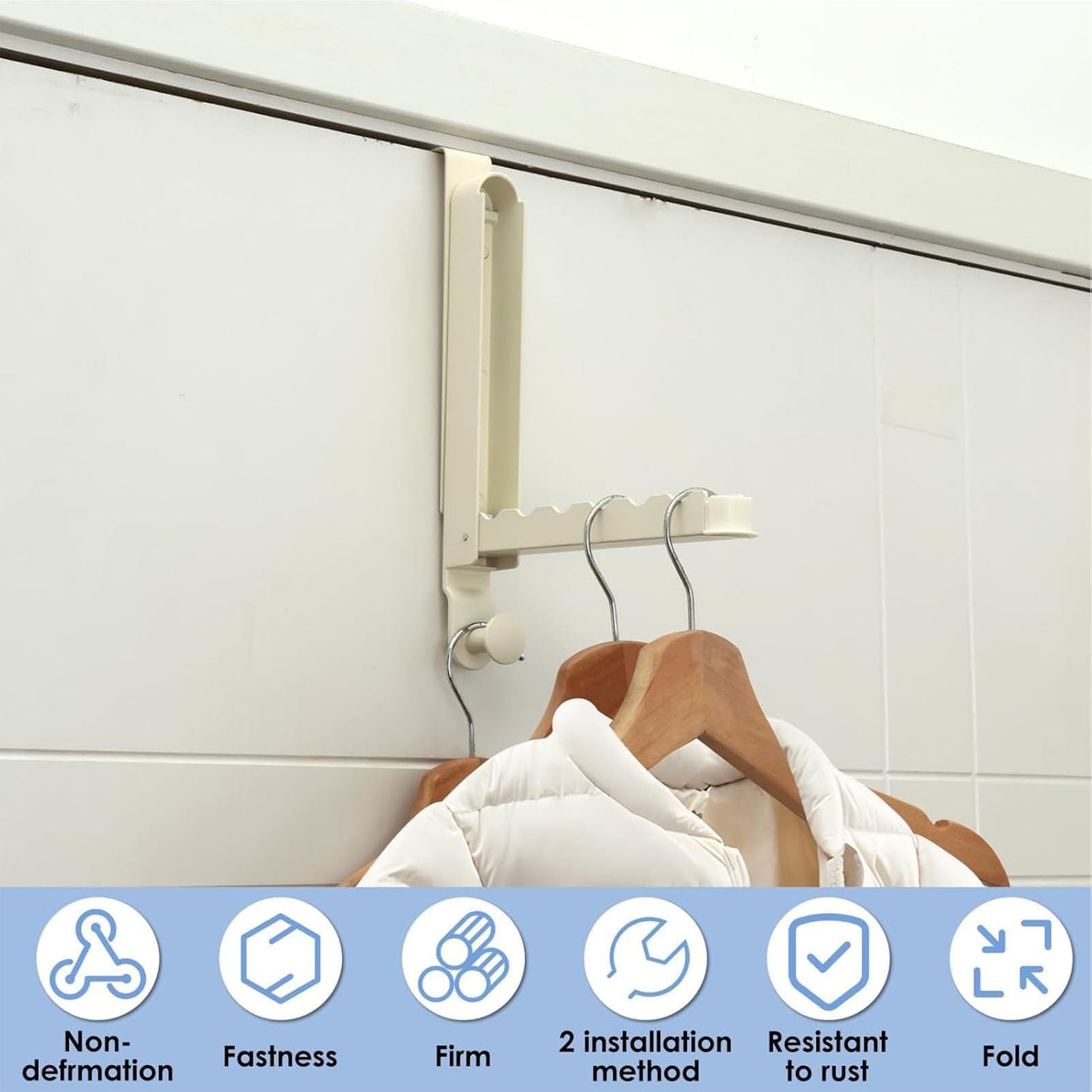 Percha de baño que ahorra espacio, telescópica multifuncional, plegable, secadora de ropa, montaje en puerta, ideal para baños pequeños, gris, D