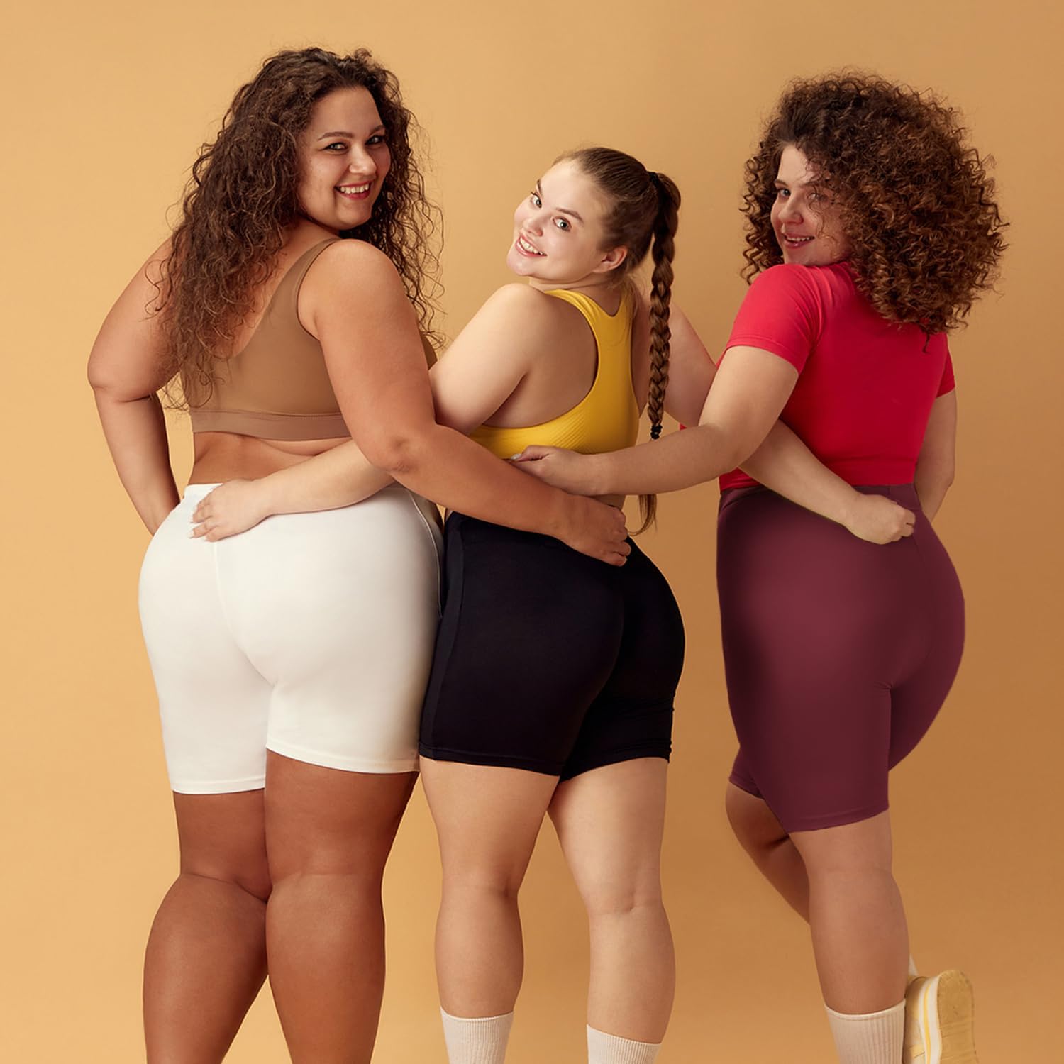 Diu Life 3 Pack Biker Plus Size Shorts for Women with Pockets - High Waist 8" Black Workout Shorts for Yoga (1X 2X 3X 4X) - Image 2