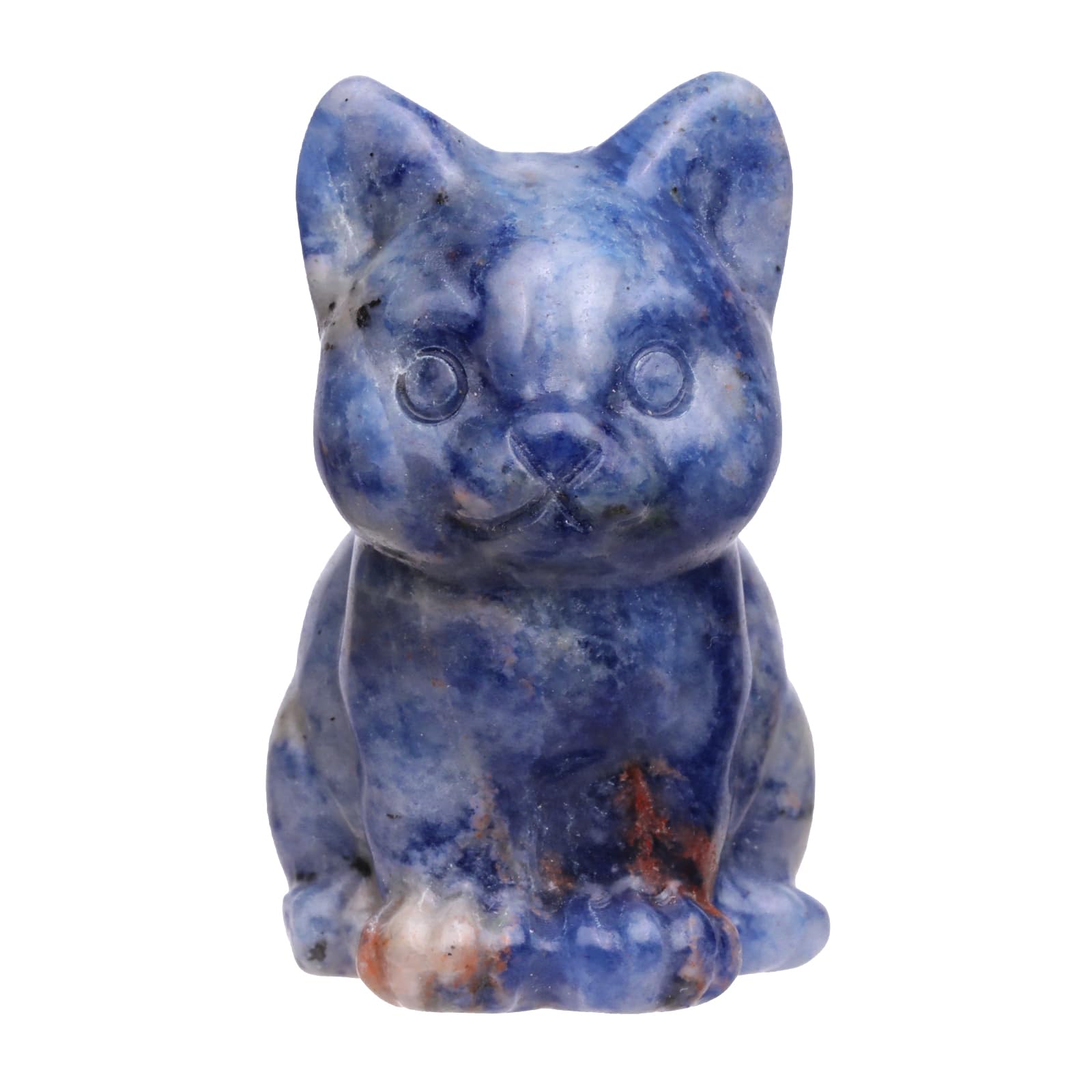 Gato de cristal de sodalita para meditacion zen y yoga en tu estudio u oficina
