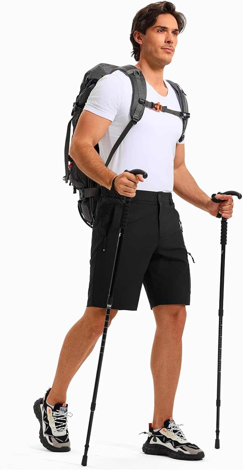 TBMPOY Mens 9 Inch Hiking Cargo Shorts Quick Dry Lightweight Athletic Work Outdoor Sports Short 4 Zip Pockets