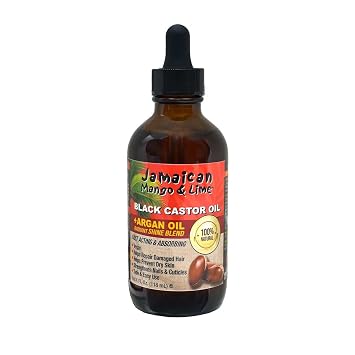 Jamaican Mango & Lime Black Castor Oil Hair & Scalp Oil for Locs, Braids, Twists & Natural Hair Strengthens, Moisturizes & Promotes Hair Growth 4oz Pack of 1, Argan