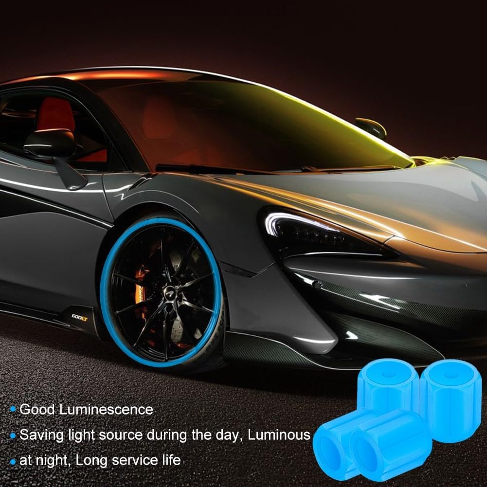 Toulifly Capuchons Fluorescents Universels pour Valve de Pneus - Lot de 20 - Durabilité et Anti-poussière - Description