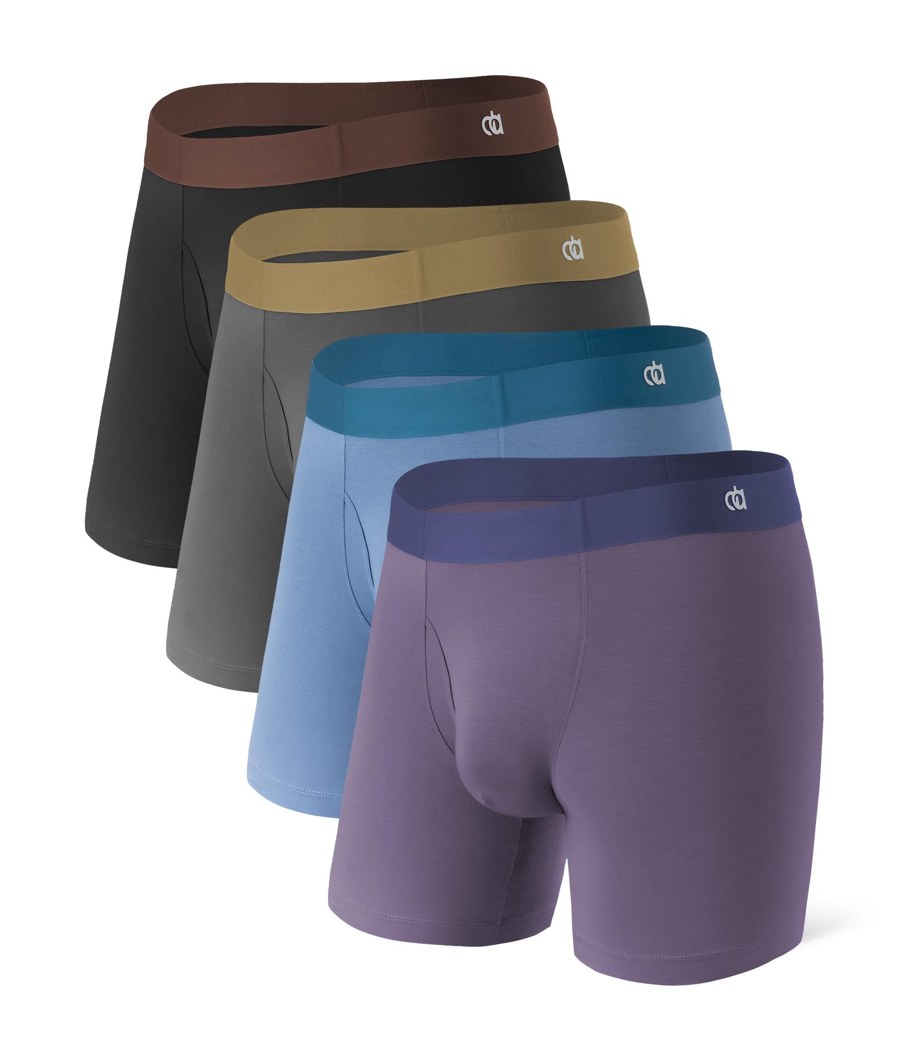 DAVID ARCHY Mens Underwear Moisture Wicking Breathable Rayon Made from Bamboo Seamless Underwear with Support Pouch 4 Pack