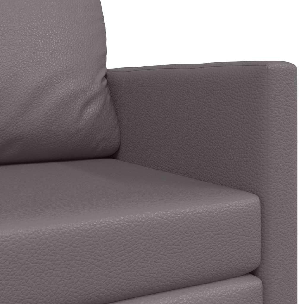 Sofá cama gris de piel sintética, 124 x 71 x 78 cm, moderno sofá plegable con función de sueño, resistente y duradero, para salón, estudio, apartamento, habitación juvenil