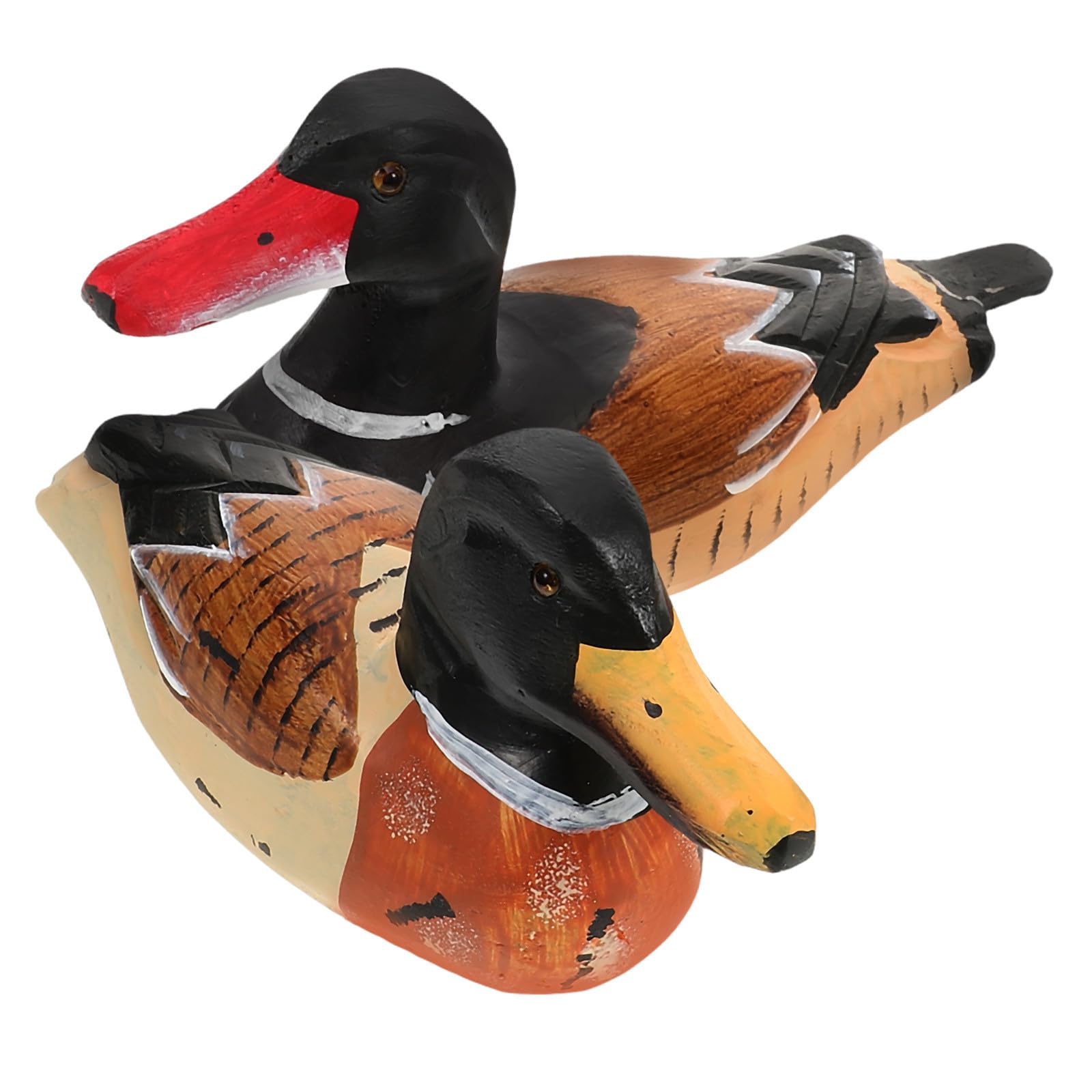 Canards mandarins objets déco bois VILLCASE lot de 2 figurines pour table de buffet