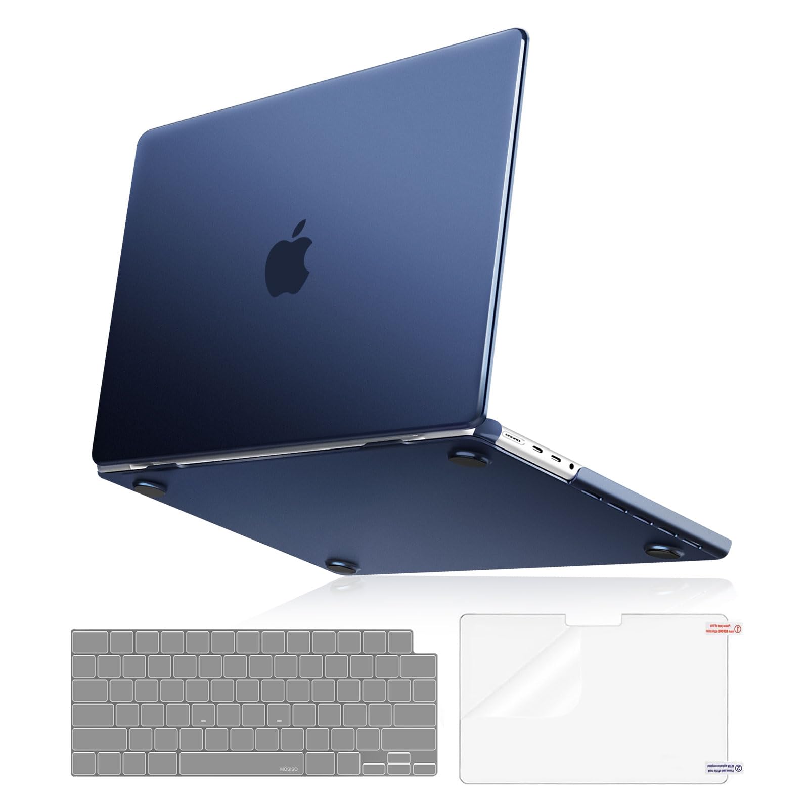 MOSISO Compatible with MacBook Pro 14 inch Case 2025-2021 M4 M3 M2 M1 A3112 A3185 A3401 A2918 A2992 A2779 A2442, Ultra-Thin Natural Original Color Hard Case&Keyboard Skin&Screen Film, Midnight Blue