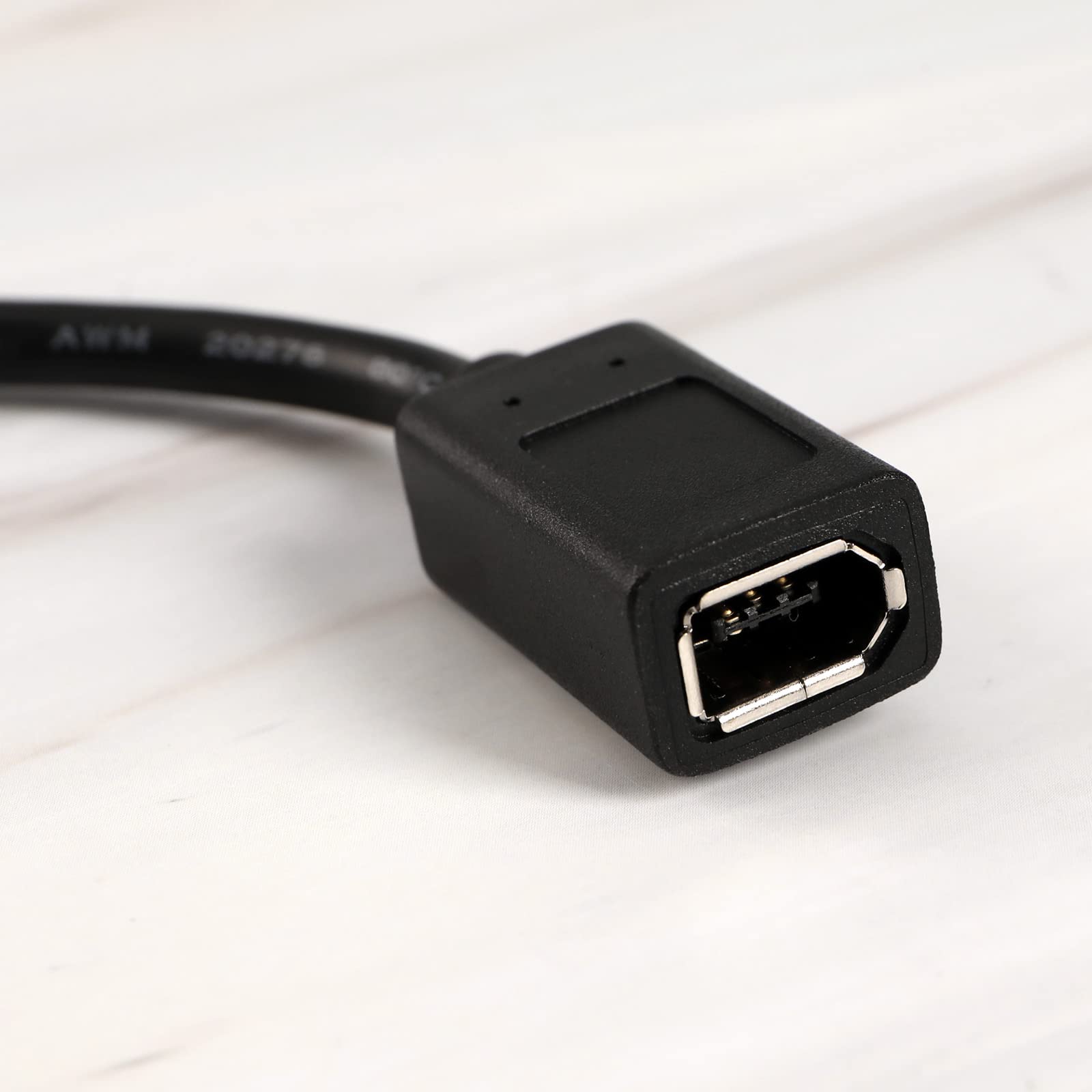 IEEE 1394 6Pin ?e?skie do 1394 6Pin m?skie Firewire 400 do 800 kabel adapter do przesy?ania danych kabel konwertera kompatybilny z MacBook Pro Mac Mini czarny 22cm