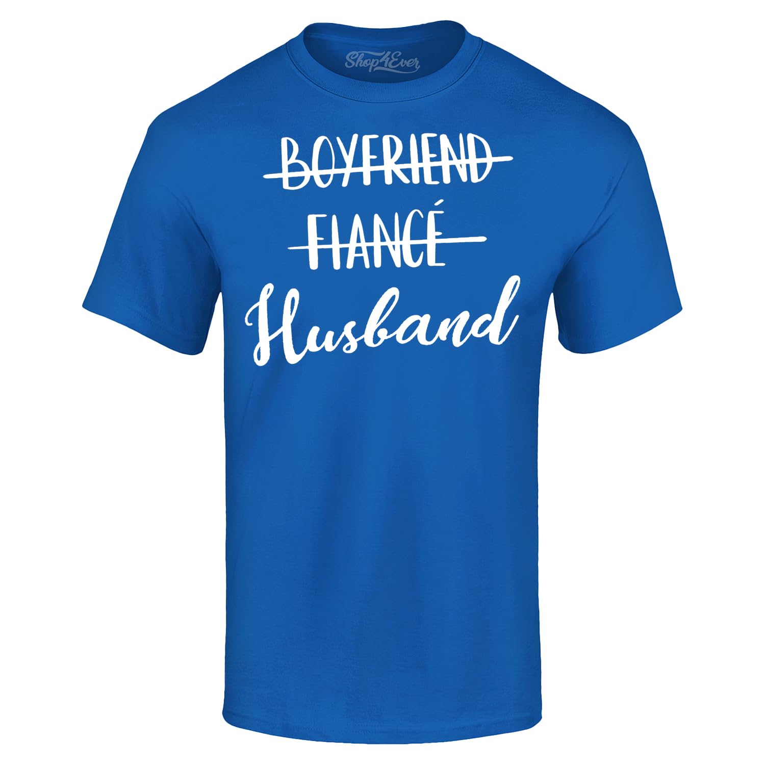 shop4ever Boyfriend Fiance Husband T-Shirt Wedding Shirts Medium Royal Blue 0