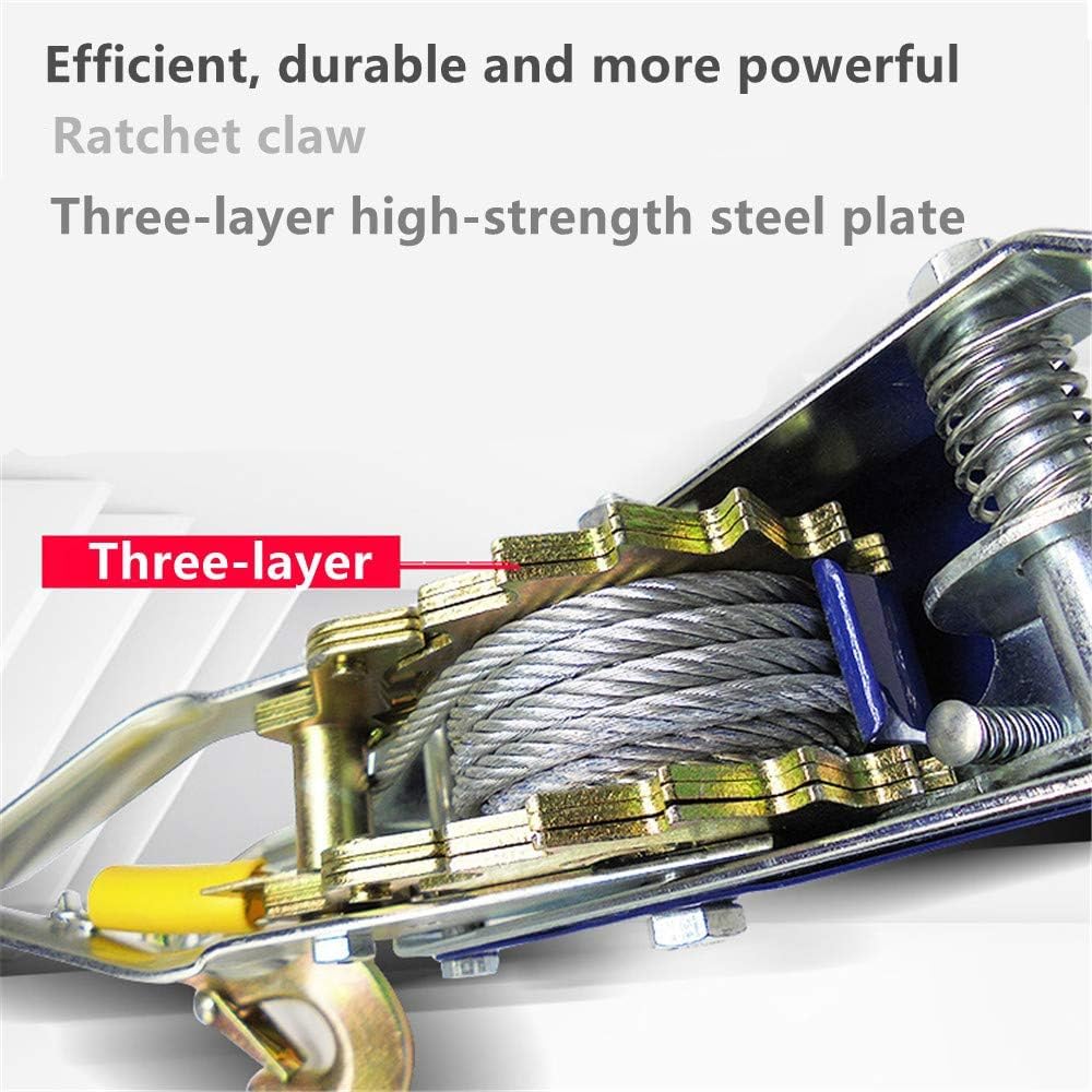 Power Extractor - Herramienta de apriete de cable de trinquete de doble mano, capacidad de 2.5 toneladas, construcción de acero con ganchos, ideal para levantar y tirar de alta resistencia
