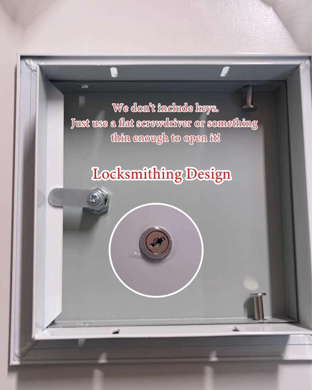 Trampilla Pladur Tapa de La Puerta del Acceso Al Ático, Tapa de La Trampilla de Apertura con Pestillo para Destornillador, Trampilla de Inspección Ignífuga, Placa de Acceso de Aluminio para Pared(30x3