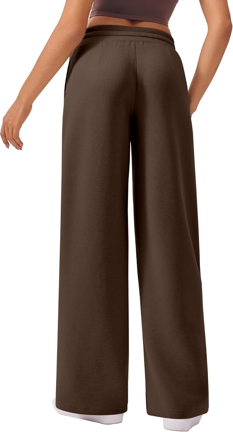 PINSPARK Wide Leg Sweatpants Women High Waisted Baggy Sweat Pants Elastic Elevated Seams Loose Active Pants with Pockets - Image 5