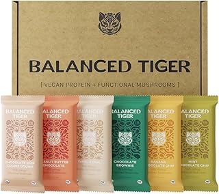 Functional Mushroom Vegan Protein Bars | Made in USA | Full Dose (1500mg) Lions Mane, Chaga, Reishi & Cordyceps Bars | Plant Protein Bars w/Adaptogens & Superfoods | 6 Bars Sampler Pack