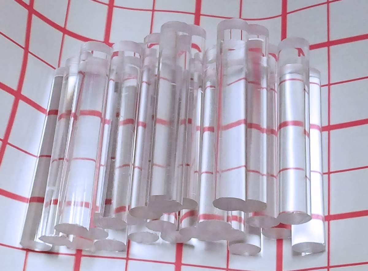 25 Pcs 1/2” OD x 3 Inch Long Clear Acrylic Plexiglass Rod Dowels Pegs .50" Diameter 12.7mm x 76.2mm