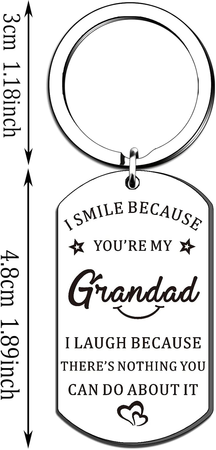 QMVMV Grandad Gifts Keyring from Granddaughter Grandson Grandfather keychain Birthday Christmas Thanksgiving Father's Day Present - Image 3
