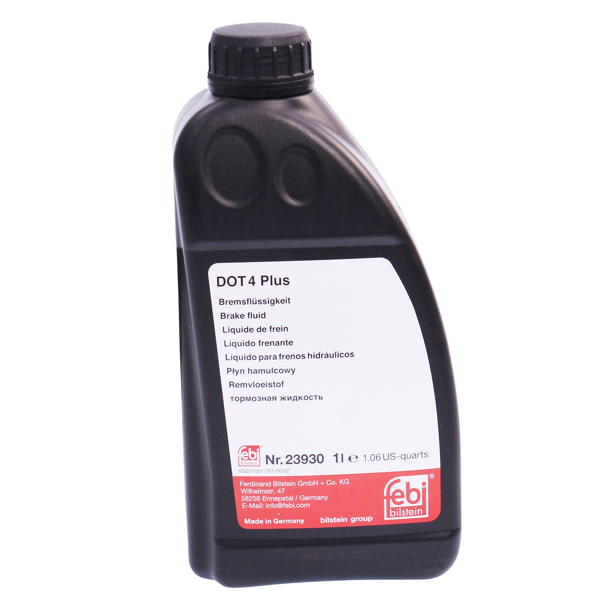 febi bilstein 23930 liquido freni DOT 4 Plus, 1 litro | ABARTH, ALFA ROMEO, AUDI, BMW, CHEVROLET, CITROËN, DACIA, DAEWOO, DAIHATSU, FIAT, FORD, FORD, HONDA, HYUNDAI, ISUZU, JAGUAR, JEEP, KIA, LANCIA,