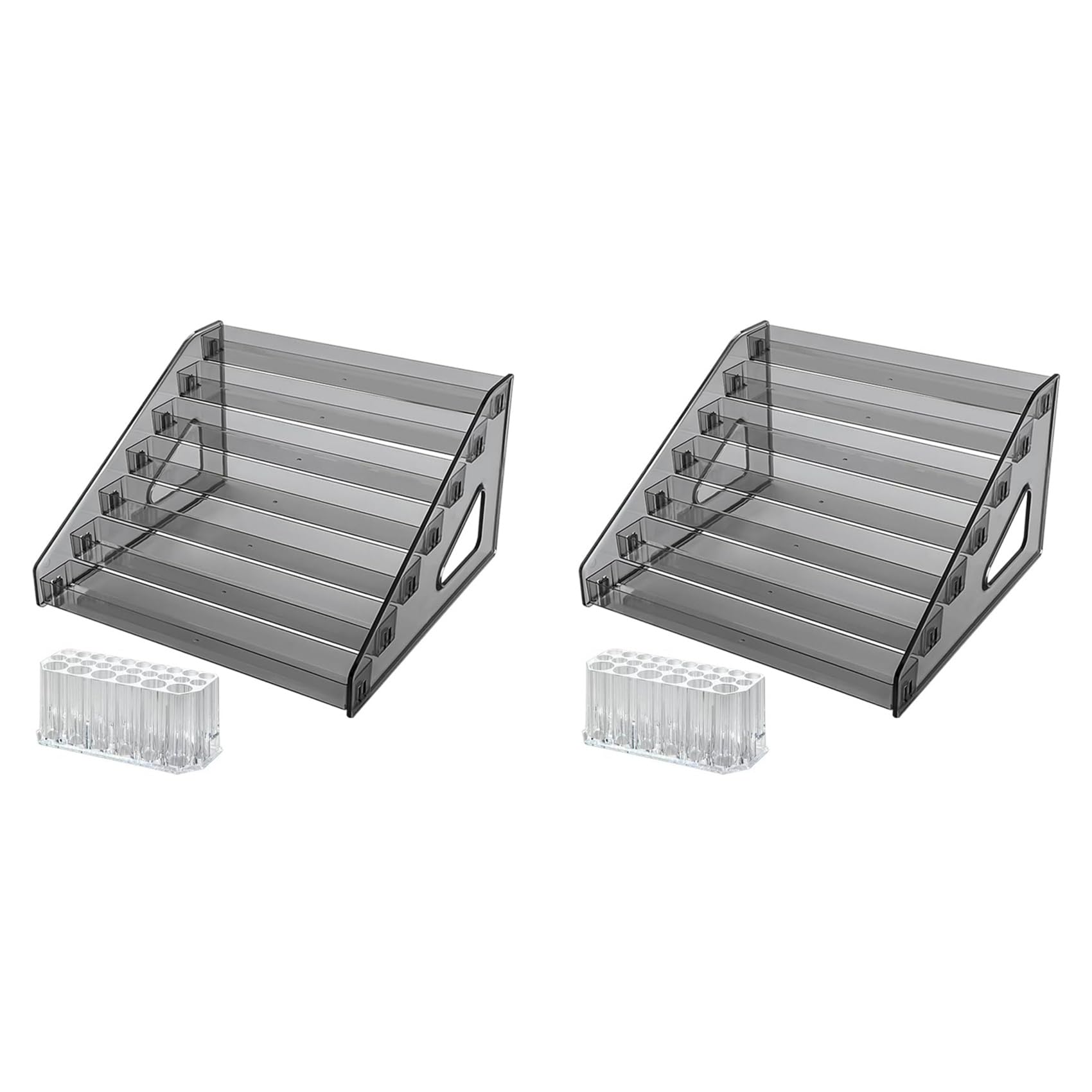 Organiseur de peinture acrylique et support pinceaux : set de 2 présentoirs à 7 niveaux