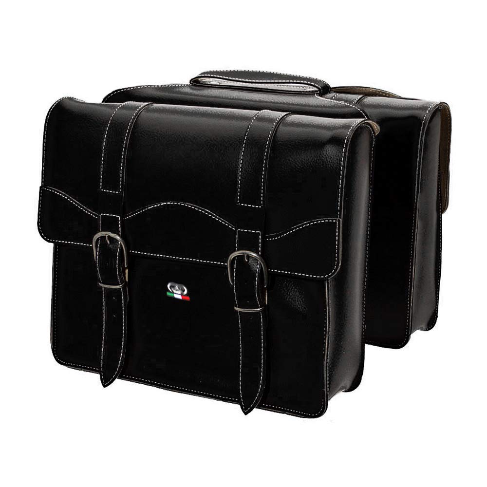 Selle Montegrappa - Borsa per Veicolo Doppia Portapacchi Mod. 0024 - Alta Qualità - Made in Italy - Nera